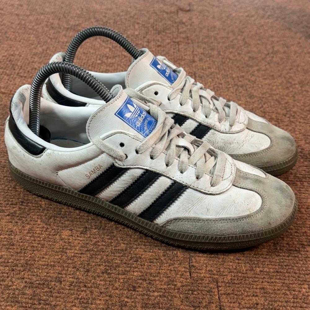 D+ shoes Adidas Samba OG White Black Gum B75806 Mens Size 6 Low Top Sneakers